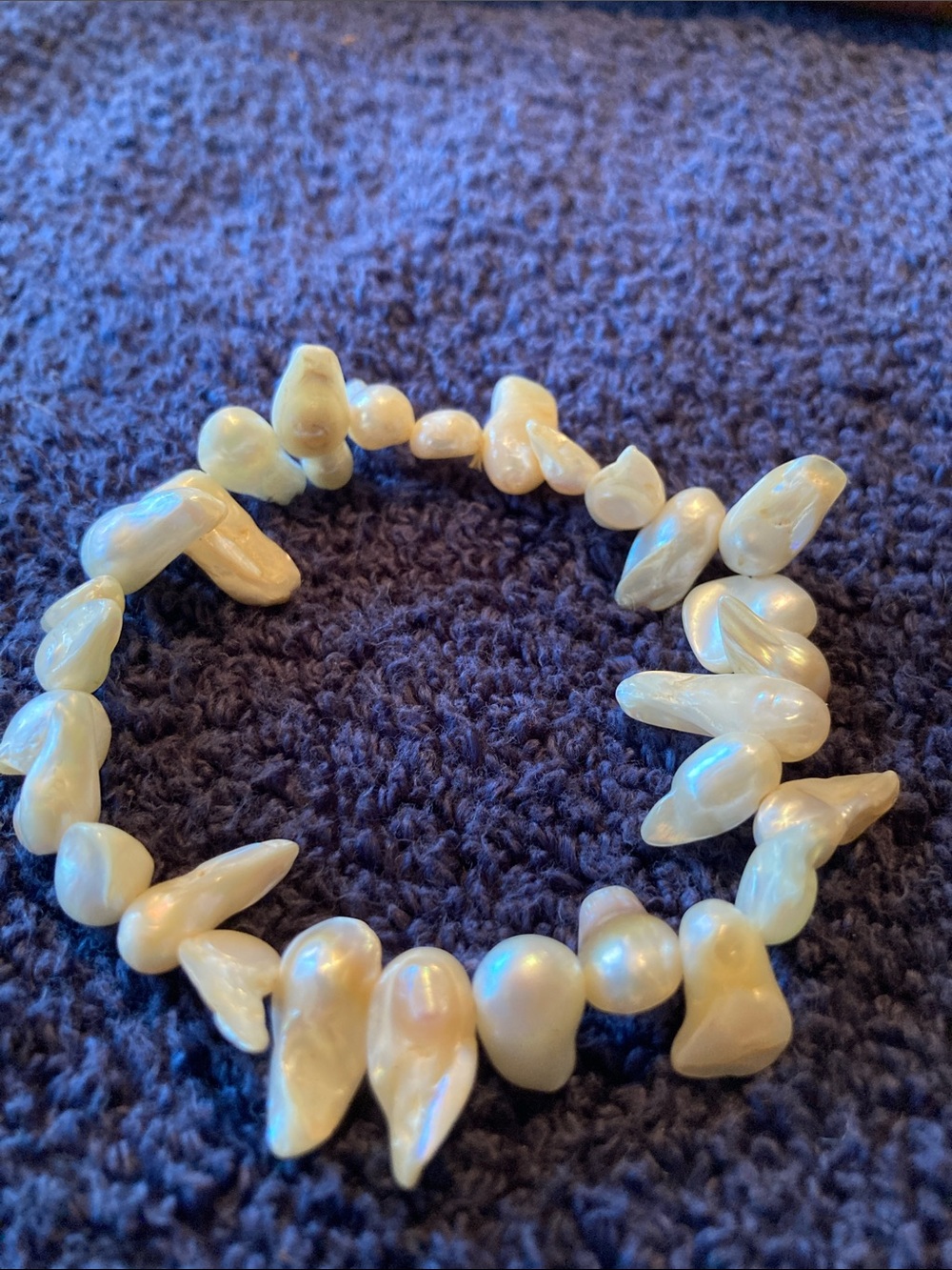 Freshwater Baroque Tooth Pearl Stretch Bracelet